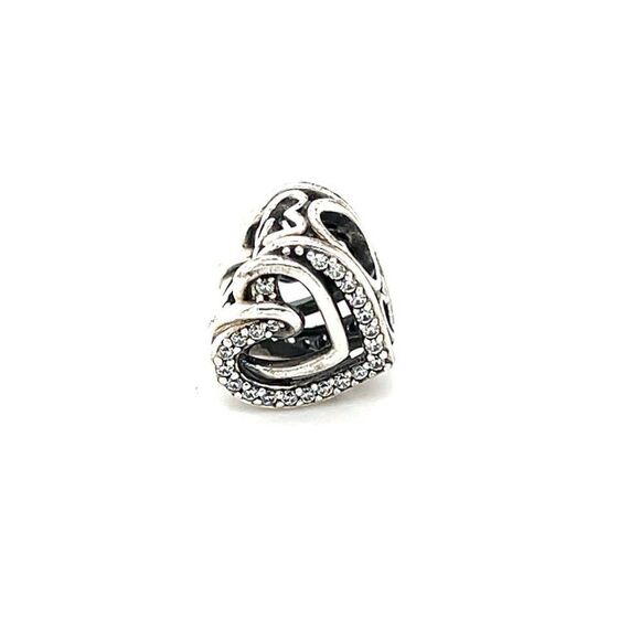 Pandora Cz Heart Link Charm - Picture 1 of 6